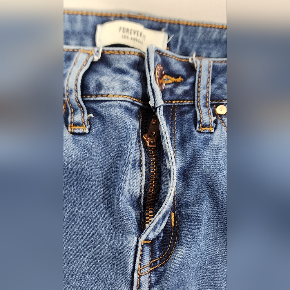FOREVER 21 WOMEN'S CROP JEGGINGS SIZE 24, BLUE - Picture 5 of 13